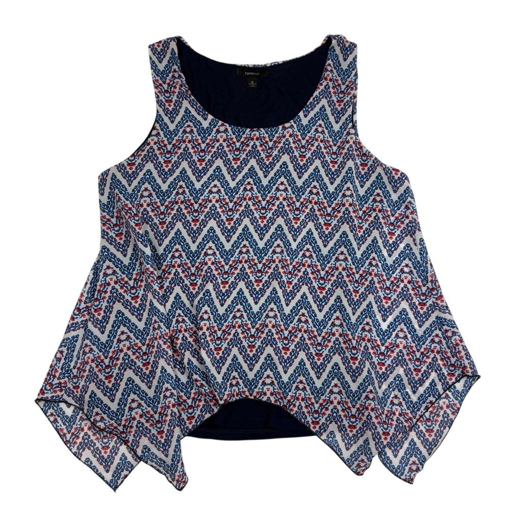Espresso Red and Blue Zigzag Tank Top